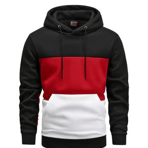 Sweatshirts à capuche noirs pour hommes-Streetwear décontracté, polyester polaire, coupe régulière avec poches, idéal pour l'automne/hiver - Product Image 1