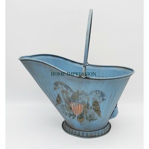 Seau à charbon galvanisé en métal étain couleur noire enduit de poudre fait à la main seau de stockage de charbon de bois de dernière arrivée au prix le plus bas - Product Image 4