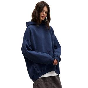 100% nouveaux sweats à capuche en coton pour femme pull à épaules tombantes avec séchage rapide et respirant caractéristique Streetstyle décontracté pour l'hiver - Product Image 3