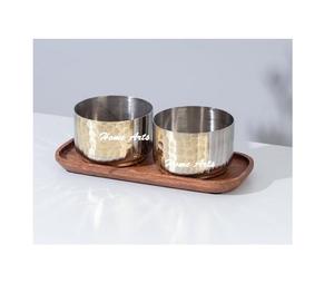 Serveur de dattes de chocolats de taille et de forme personnalisées Serveur de noix en acier inoxydable fait à la main de fabrication en Inde - Product Image 3