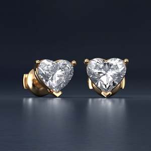 925 Sterling <b>Silver</b> Heart Shape Zircon <b>Stud</b> Earrings Gold Plated Rhinestone Ear <b>Studs</b> for Wedding Party Gift - Product Image 3