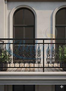 Rampe de balcon en fonte moulée au sable moderne, garantie 5 ans, vente en gros, grille de sécurité, surface super sablée, robuste - Product Image 4