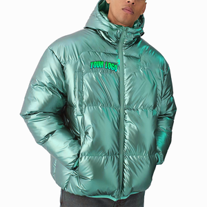 Chaqueta de Invierno Personalizada para Hombre, Impermeable, de Lona, con Cuello Alto, Estilo Casual Brillante, Cierre de Cremallera, OEM Disponible - Product Image 6