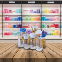 Flacons en verre stériles pour injection pharmaceutique, 15 ml, avec bouchon à vis et joint en caoutchouc, marron transparent, estampage doré, prix usine