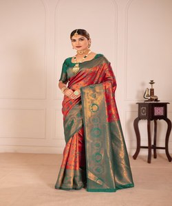 Saree Blouse Tissage Travail Indien Adultes Lavable Sec Propre Festive Wear Inde et Pakistan Soutien Pleine Taille Saree / Sari / Shari - Product Image 4