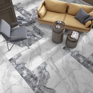 คุณภาพสูง600x1200มม. โมเดิร์นคลาสสิกมันวาวสีดำผสมเครื่องเคลือบดินเผาหินสีขาวพื้นห้างสรรพสินค้า60x120ซม. - Product Image 2