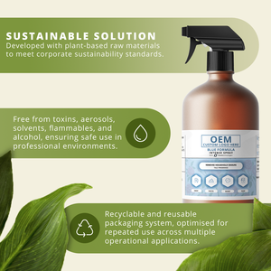 Neutralisateur d'odeurs en spray intense, formule bleue : odeurs de sueur, de fèces, de fumée et de solvants - Bouteille de 1L - OEM / Marque privée - Product Image 5