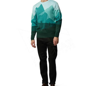 Jersey de cuello alto de punto de moda de invierno para hombre de diseñador, suéteres de cuello redondo transpirables personalizados, Material de lana transpirable - Product Image 4