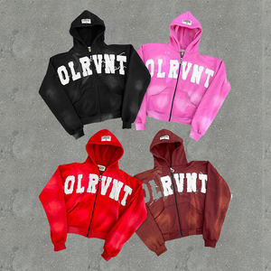 Hombres de alta calidad 420gsm Heavyweight 100% algodón francés Streetwear sudaderas con capucha Spider Puff estampado chándales para invierno - Product Image 6