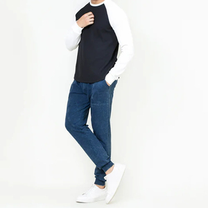 Camiseta de Manga Larga Raglán de Corte Regular con Acabado de Tinte Pigmentado, Camiseta de Béisbol para Hombre, Algodón Grueso, Ropa Urbana - Product Image 3