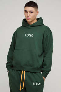 Ensemble de survêtement à capuche ample en coton pour homme, poids lourd, vert forêt, imprimé personnalisé, grandes tailles, vêtements chauds, vente chaude - Product Image 2