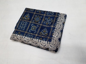 Nuevo trabajo de secuencia de Jari impreso y codificado de Bandhani Bhanej en la frontera para mujeres Sari de seda de fiesta Formal - Product Image 4