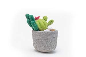 Maceta de Cactus de Fieltro Ecológica Hecha a Mano, Decoración Verde para el Hogar, Plantas Artificiales, Vegetación para Acción de Gracias, Bodas y Otras Ocasiones - Product Image 3