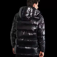 Veste en duvet épaisse brillante pour hommes à la mode et décontractée duvet de canard blanc avec col montant dernier style d'hiver noir et blanc
