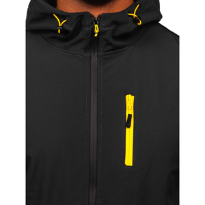<b>Men's</b> Lightweight Reversible <b>Canvas</b> Casual Hooded <b>Jacket</b> Graphite Waterproof Zippered Closure Spring Standard Softshell <b>Jackets</b> - Product Image 4