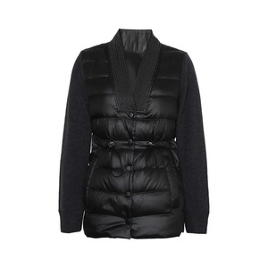 Ropa de lujo con cuello en V, chaqueta de plumón de pato negro para mujer, chaqueta acolchada de invierno, abrigos para mujer, abrigos de plumón para mujer - Product Image 1