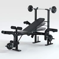 Banc d'entraînement de levage de poids plats pliables et réglables, ensemble de presse avec extension de jambe