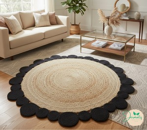 Venta al por mayor de alta calidad hecha a mano diseño liso nueva colección 2025 respetuoso con el medio ambiente alfombrillas de pelo alto alfombra de algas marinas alfombra al aire libre - Product Image 1