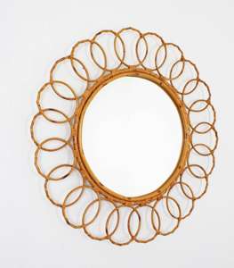 Décoration d'été traditionnelle de luxe, miroir en rotin fait à la main, miroir mural intérieur/extérieur, cadre de miroir tissé, fabriqué par KingCraftViet - Product Image 6