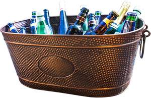 Seau à Champagne en cuivre martelé seau à glace refroidisseur de bouteille de vin fini pour bar hôtel - Product Image 5