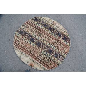 Tapis traditionnel Beige Vintage turc 3.7X3.7 pieds Patchwork motif laine matériel Latex support pour décorations de salon 4m - Product Image 4