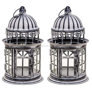 Wholesale Vintage Black Metal <b>Moroccan</b> Iron Lantern House Shaped Mini Outdoor Pillar Holder for Home and Garden <b>Decor</b> - Product Image 3