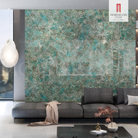 Dalle en pierre frittée artificielle en quartz décoratif en marbre vert royal pour mur extérieur, carrelage de hall, piscine, jardin, escalier