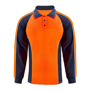 Wholesale OEM Hi Visibility Safety <b>Polo</b> <b>Shirt</b> Workwear Security Reflective Stripe Long Sleeve Workers Safety <b>Polo</b> <b>Shirts</b> - Product Image 1