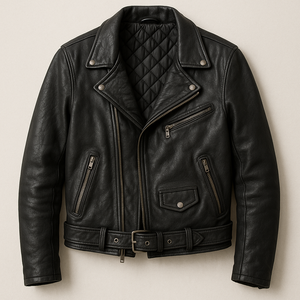 Veste en cuir véritable pour hommes 100 pour cent vêtements d'extérieur en cuir de vachette véritable manteau de motard de créateur fabriqué à la main de luxe moto de haute qualité - Product Image 4