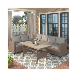 Sillas y mesas de café de alta calidad, muebles de ratán de 5 plazas, silla de mimbre, juego de comedor JULEMIND con muebles de mimbre PLW TOP - Product Image 1