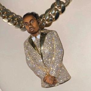 Pendentif personnalisé en argent sterling 925 avec diamant moissanite rond, clarté VVS, pendentif portrait personnalisé, cadeau pour homme - Product Image 1