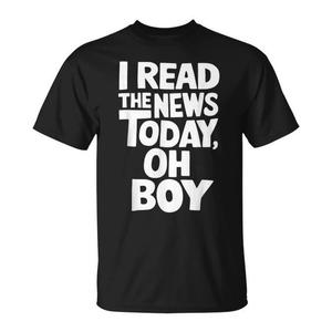 T-shirt promozionale con stampa 'Oggi leggo le notizie' - Design 'Oh Boy' - Product Image 1