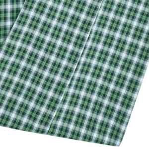 Pijama tejido con bolsillo cruzado a cuadros verdes Pantalones de salón de ajuste regular Tela CVC suave, cintura con cordón y bolsillos laterales Ropa de dormir - Product Image 6