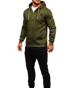 Survêtement 2 pièces à capuche décontracté pour homme, nouveauté, avec fermeture à cordon 100% coton, léger et personnalisable OEM - Product Image 1