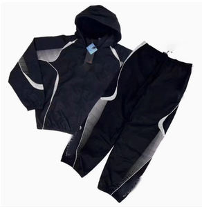 Vestes coupe-vent en nylon polyester Costume de jogging pour hommes Patchwork Contraste de couleur Ensembles coupe-vent surdimensionnés pour hommes pour hommes - Product Image 5