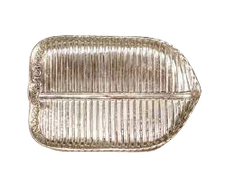 Bandeja de metal para servicio de pasta o dulce por encargo de alta venta de forma irregular Bandeja de metal con acabado dorado de aluminio - Product Image 4