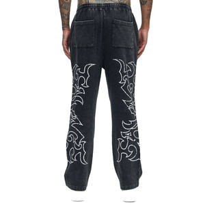 กางเกงวอร์มผู้ชายสไตล์ยีนส์ฟอกสี คุณภาพสูง ผ้าฝ้าย/โพลีเอสเตอร์ รับสกรีนโลโก้ตามสั่ง กางเกงขายดีอันดับต้นๆ - Product Image 4