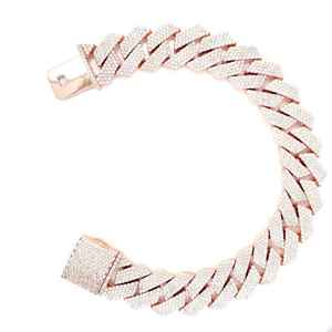 Pulsera de eslabones cubanos de Calidad única, joyería con perla de diamante helado, estilo Vintage, regalo especial de San Valentín, Plata de Ley 925 - Product Image 1