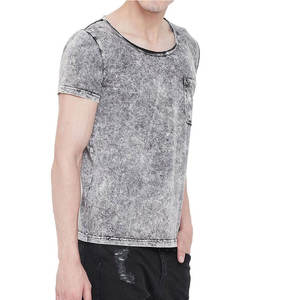 Uso al aire libre Nuevo diseño Hombres Lavado ácido Camisetas Venta al por mayor Ropa de moda Hombres Lavado ácido Camisetas - Product Image 3