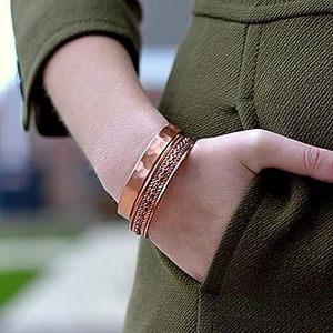 Regalo significativo Pulsera religiosa de cobre Cuerda tallada y cobre puro para la protección del amor y la conexión duradera Respetuoso con el medio ambiente - Product Image 3