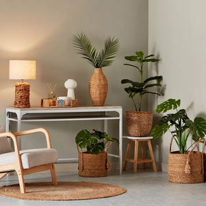 Bandeja DE SERVICIO DE jacinto de agua tejida a mano con toque natural de decoración costera bohemia de artesanos vietnamitas - Product Image 6