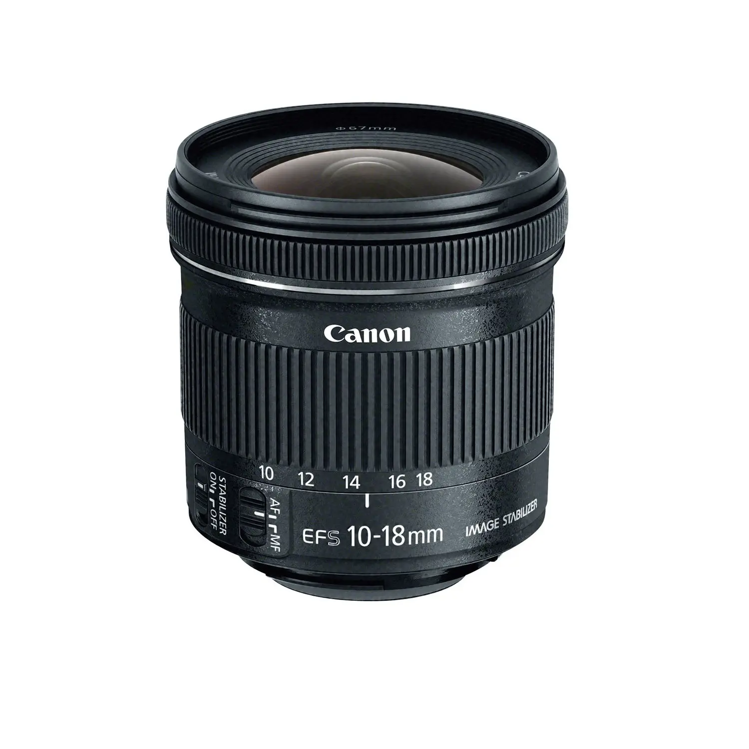 Black Color Automatic Zoom Lens 5 Blades Cano'n EF-S 10-18mm f/4.5-5.6 IS STM Lens - Black Made From Singapore