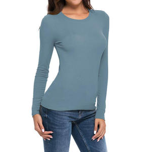 Vente en gros de chemises à manches longues casual high street pour femmes avec logo personnalisé chemises à manches longues surdimensionnées en coton - Product Image 3