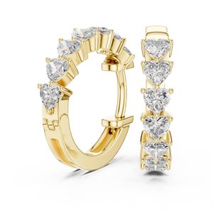 Pendientes de Aro con Moissanita en Forma de Corazón, Plata de Ley 925, Joyería Fina Hecha a Mano, Chapados en Rodio, Regalo de Lujo para Aniversario o Boda - Product Image 3