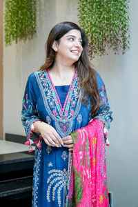 Ensemble Kurti et pantalon en coton muslin indien avec dupatta, style Bollywood, tenue ethnique indienne pour l'été et ensemble de travail manuel - Product Image 2