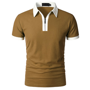 Polo informal personalizado con cremallera superior para hombre 3/4, ropa de trabajo a la moda, Camiseta lisa de manga corta, camisetas informales de calle para hombre - Product Image 6