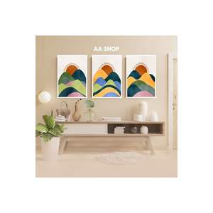 Ensemble de table en MDF de haute qualité, 3 pièces, cadre imprimé coloré naturel pour accents muraux, origine TR, 50x35cm - Product Image 5