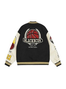 2025 Top Design personnalisé hommes mode cuir Pu manches épissure Argyle bouton Baseball Varsity veste - Product Image 4