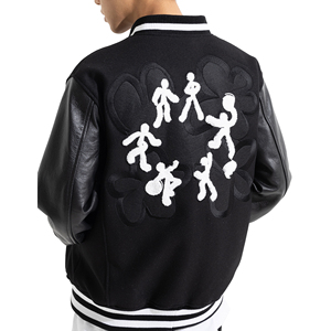 แจ็กเก็ตขนสัตว์แกะแท้สไตล์วินเทจแบบ2025ปักลายด้วยผ้ากำมะหยี่ลายตัวอักษรสำหรับฤดูหนาว - Product Image 5