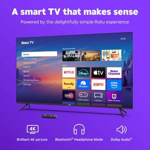 ทีวี Roku Smart TV รุ่นท็อปปี 2025 – ขนาด 55, 65, 75 นิ้ว ซีรีส์ Select ทีวี 4K HDR พร้อมรีโมทสั่งงานด้วยเสียง Roku ทีวีจอแบน LED - Product Image 2